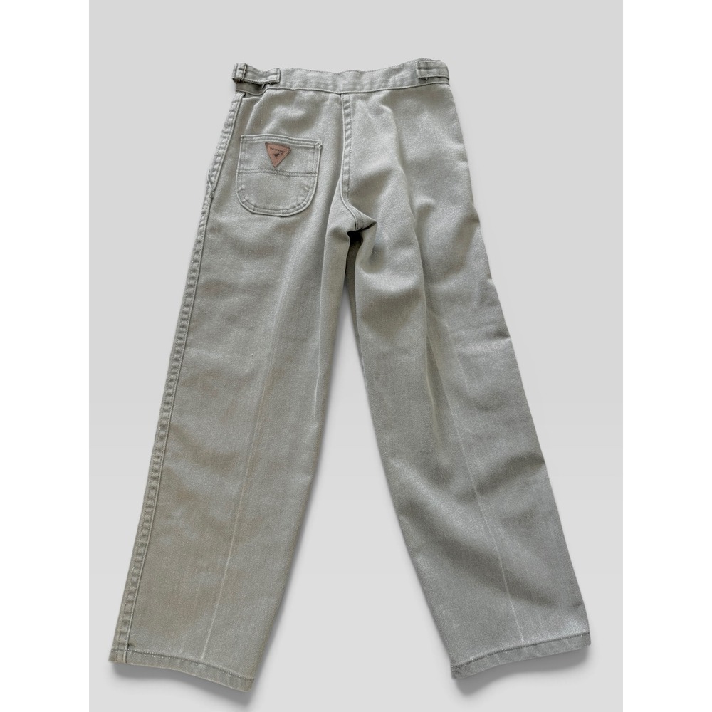 Vintage Wrangler Kids Pleated Denim Pants Light Olive Made in USA Size 8 623BODR